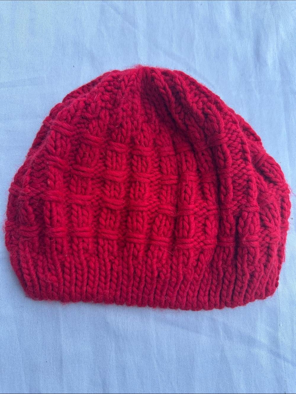 Cozy Red Knit Beanie for Kids - Warm Winter Hat